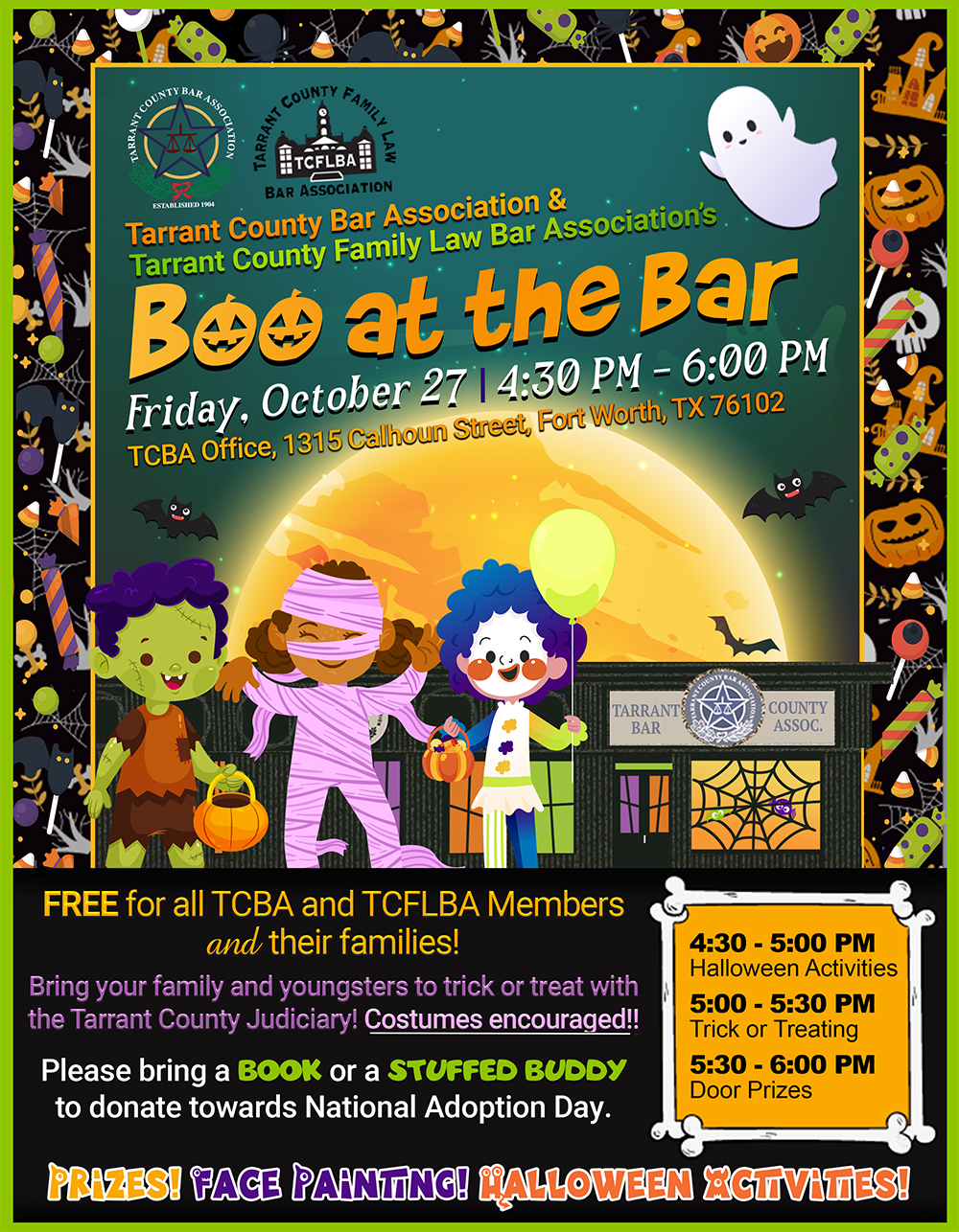 Boo at the Bar family event flyer